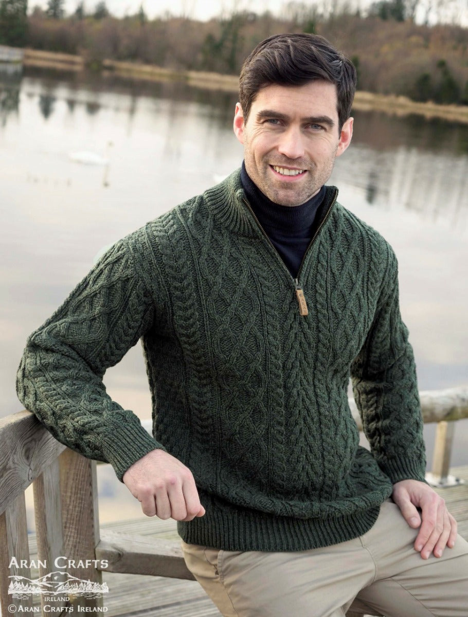 Half Zip Sweater , Army Green