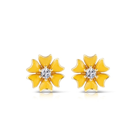 Newbridge Silverware Yellow Flower Earrings