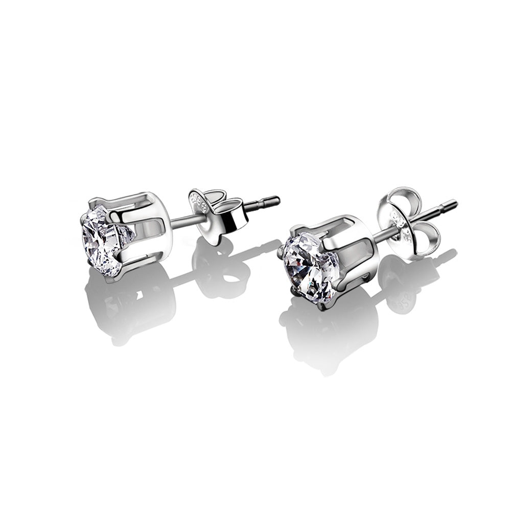 Newbridge Silverware Stud Earrings in Clear Stone