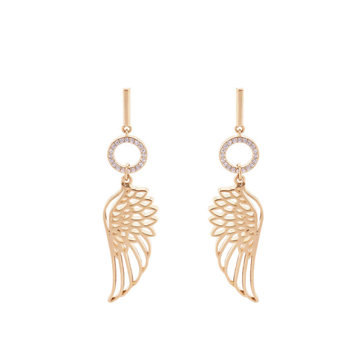 Tipperary Crystal Angel Wings Bar & Crystal Earrings