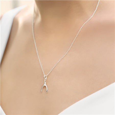 Newbridge Silverware Silver Pendant With Wishbone