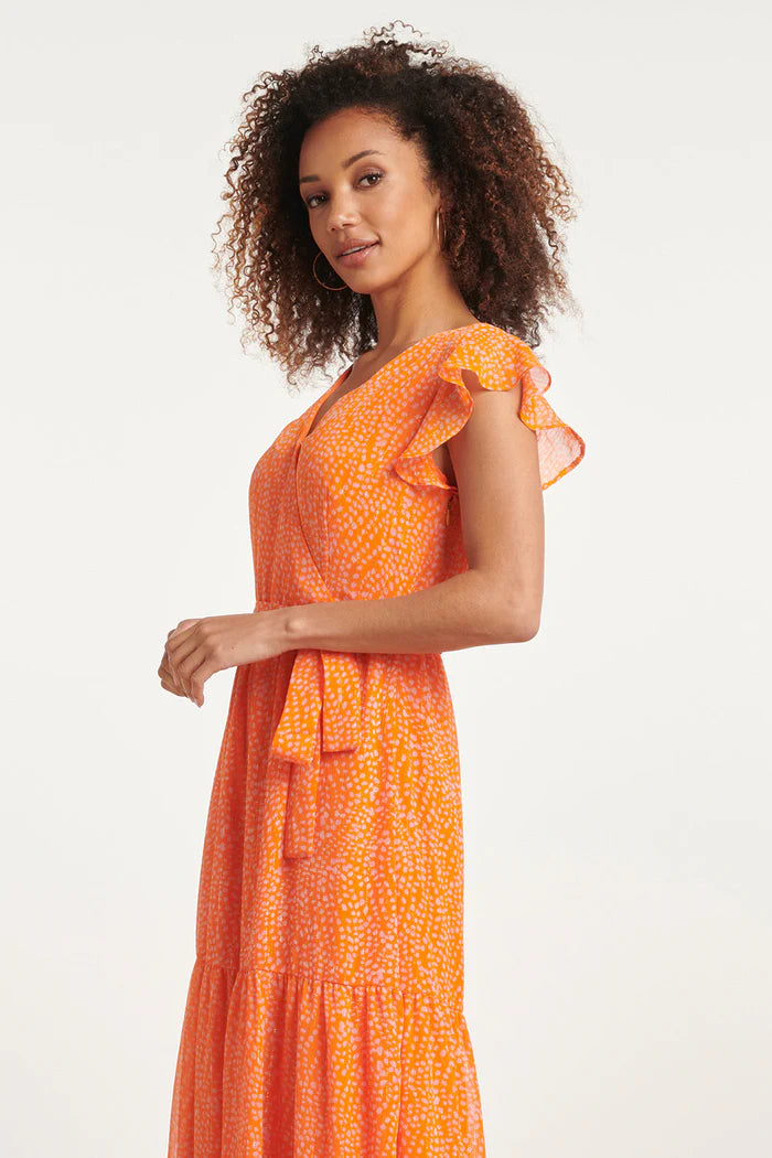 Smashed Lemon Polka Dot Max Dress , Orange