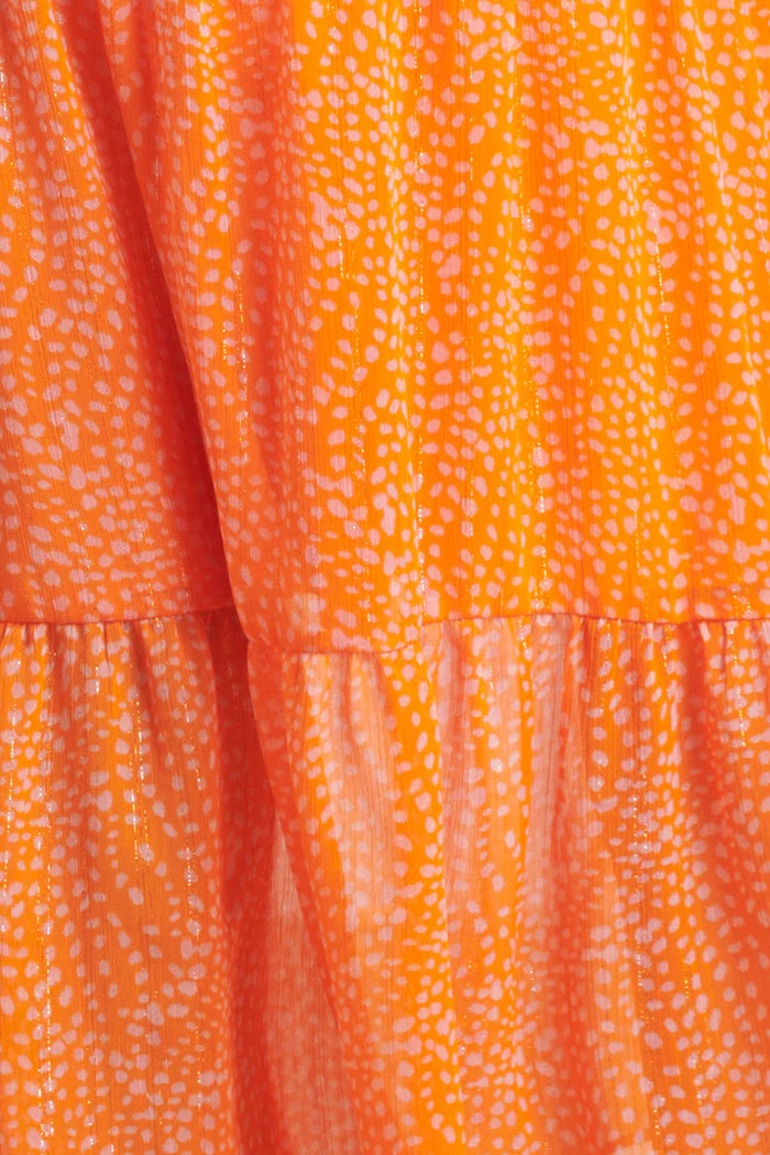 Smashed Lemon Polka Dot Max Dress , Orange