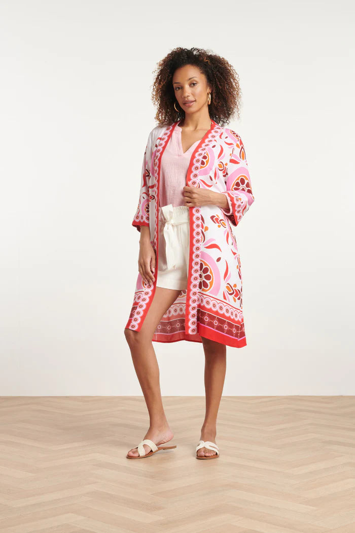 Smashed Lemon Kimono Ornament Print Dress