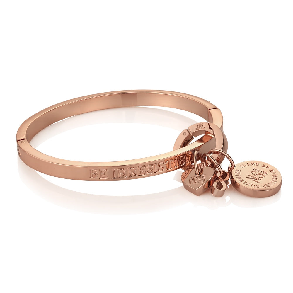 Newbridge Silverware Rose Gold Plated 'Be Irresistible' Bangle