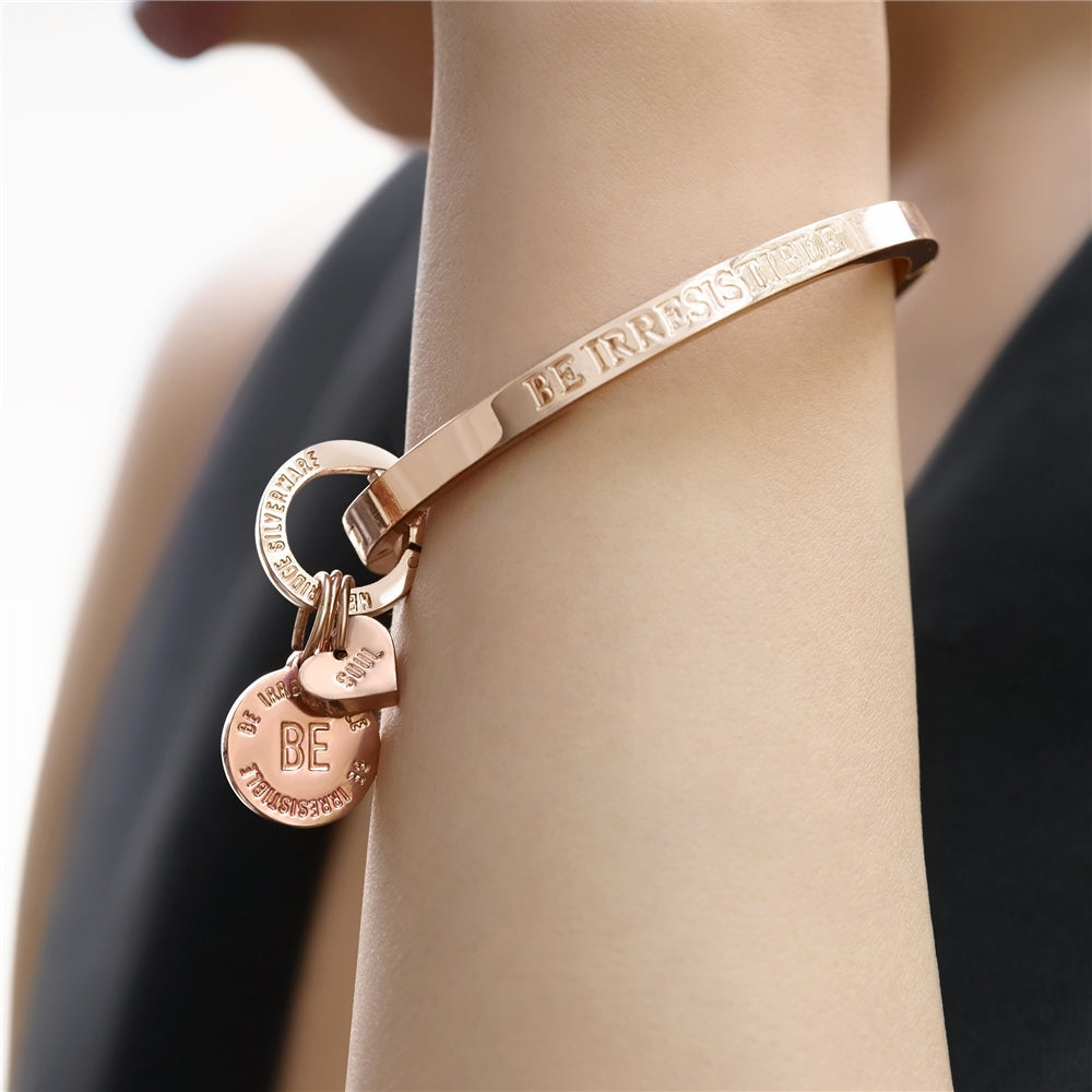 Newbridge Silverware Rose Gold Plated 'Be Irresistible' Bangle