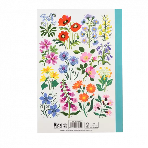 Rex London A5 Wild Flowers Notebook