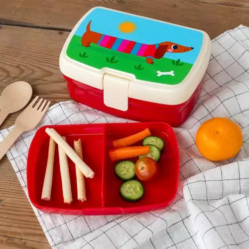 Rex London Sausage Dog Lunch Box with Tray