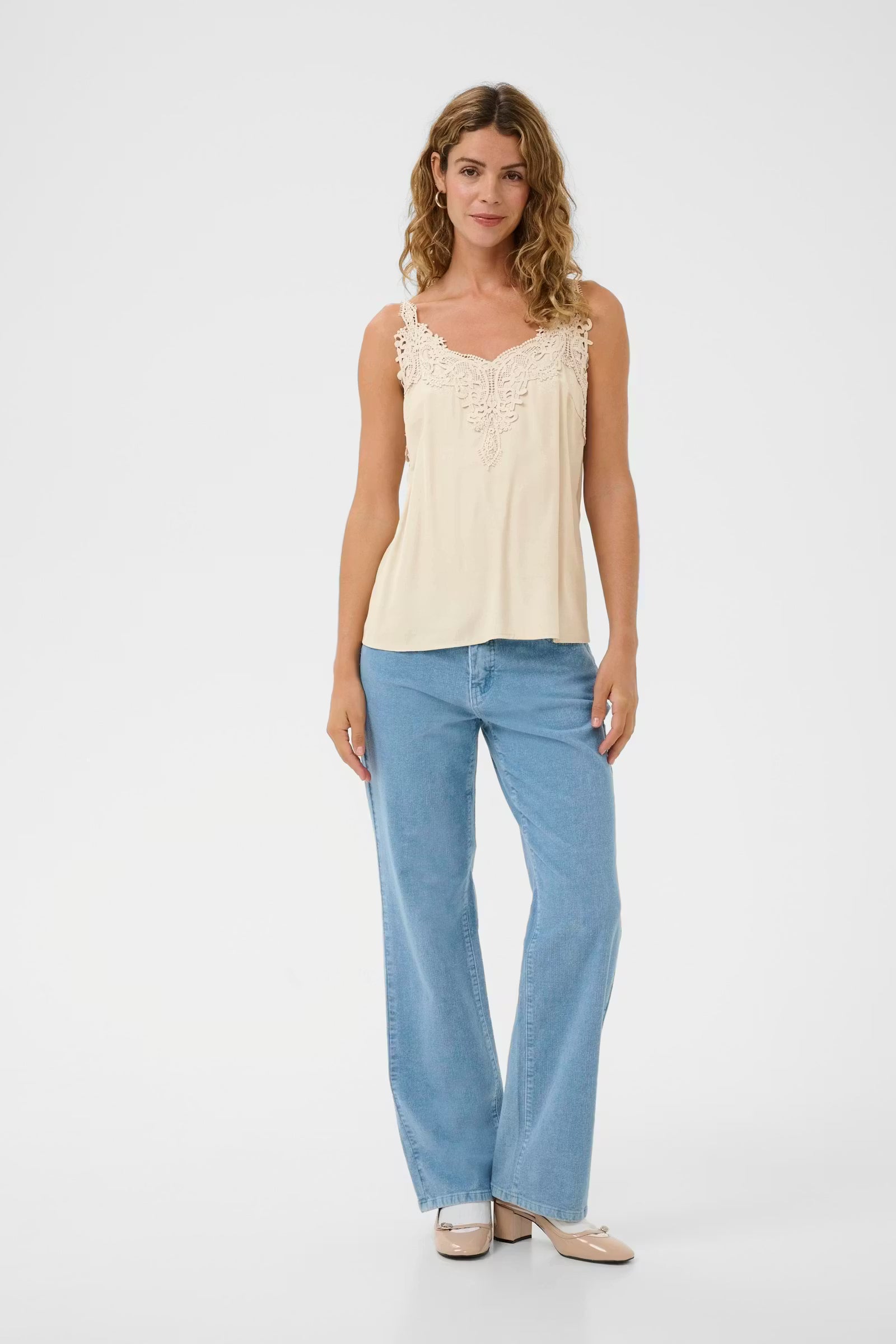 Cream CRanna Top