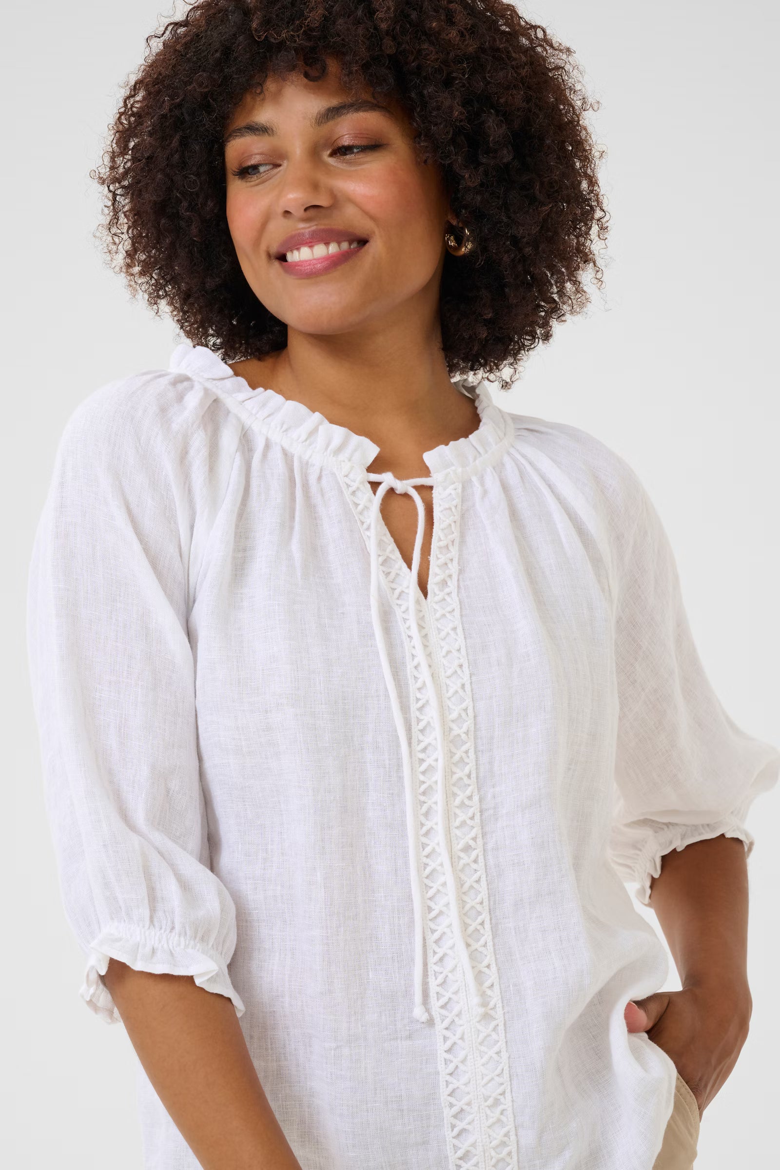 Cream CRBellis Lace Blouse