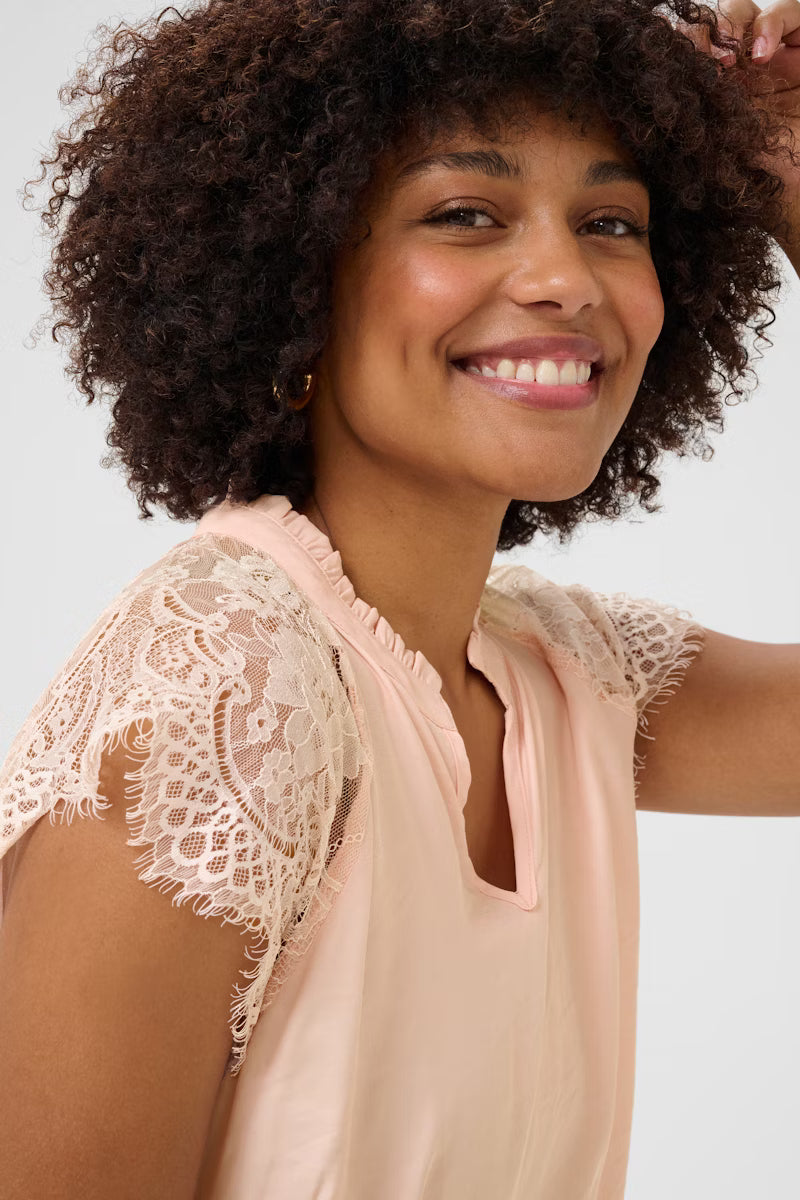 Cream CRNola Lace Blouse