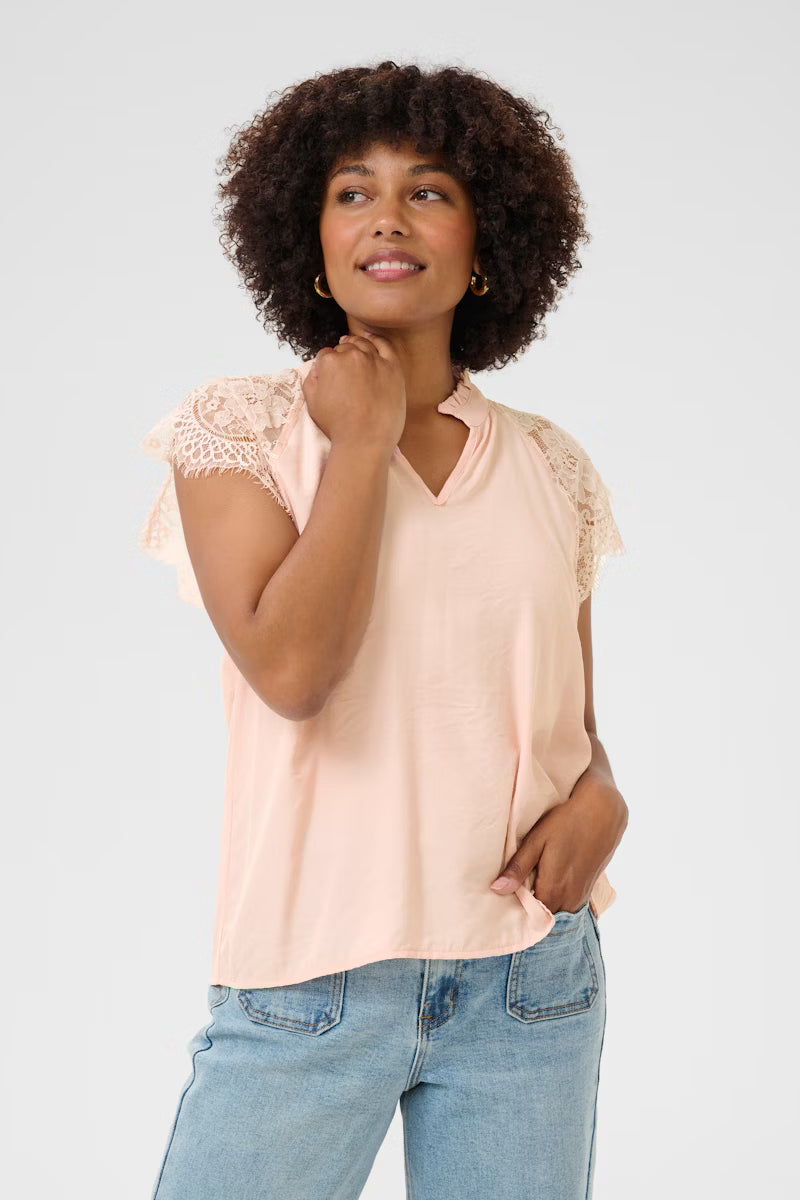Cream CRNola Lace Blouse