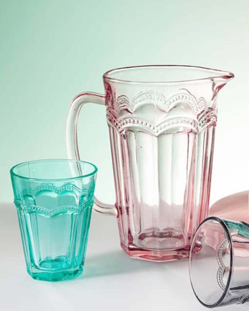 Sass and Belle | Clarisse Glass jug -Pink