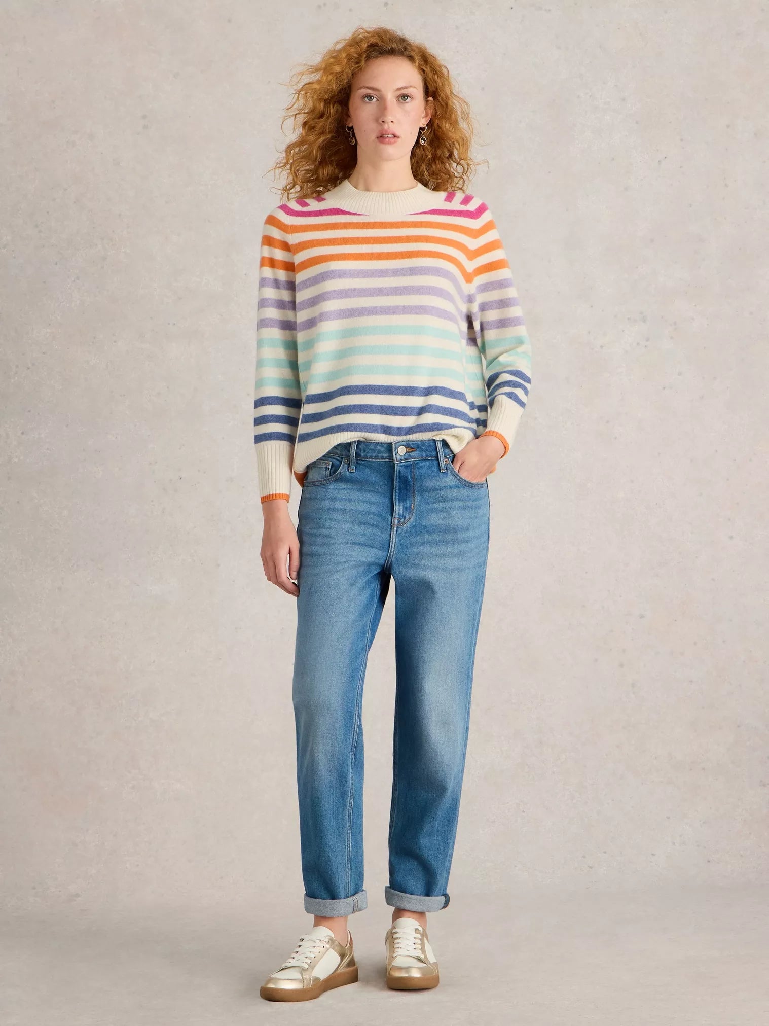 White Stuff Rainbow Crew Cashmere