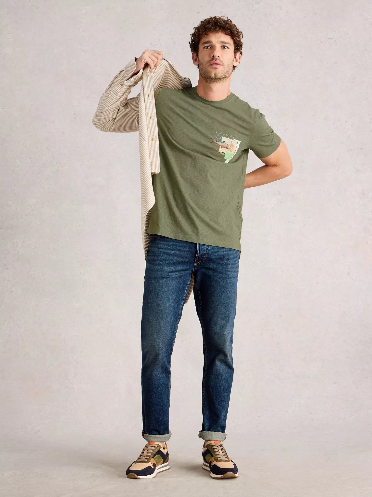 White Stuff Map Fishing T-Shirt