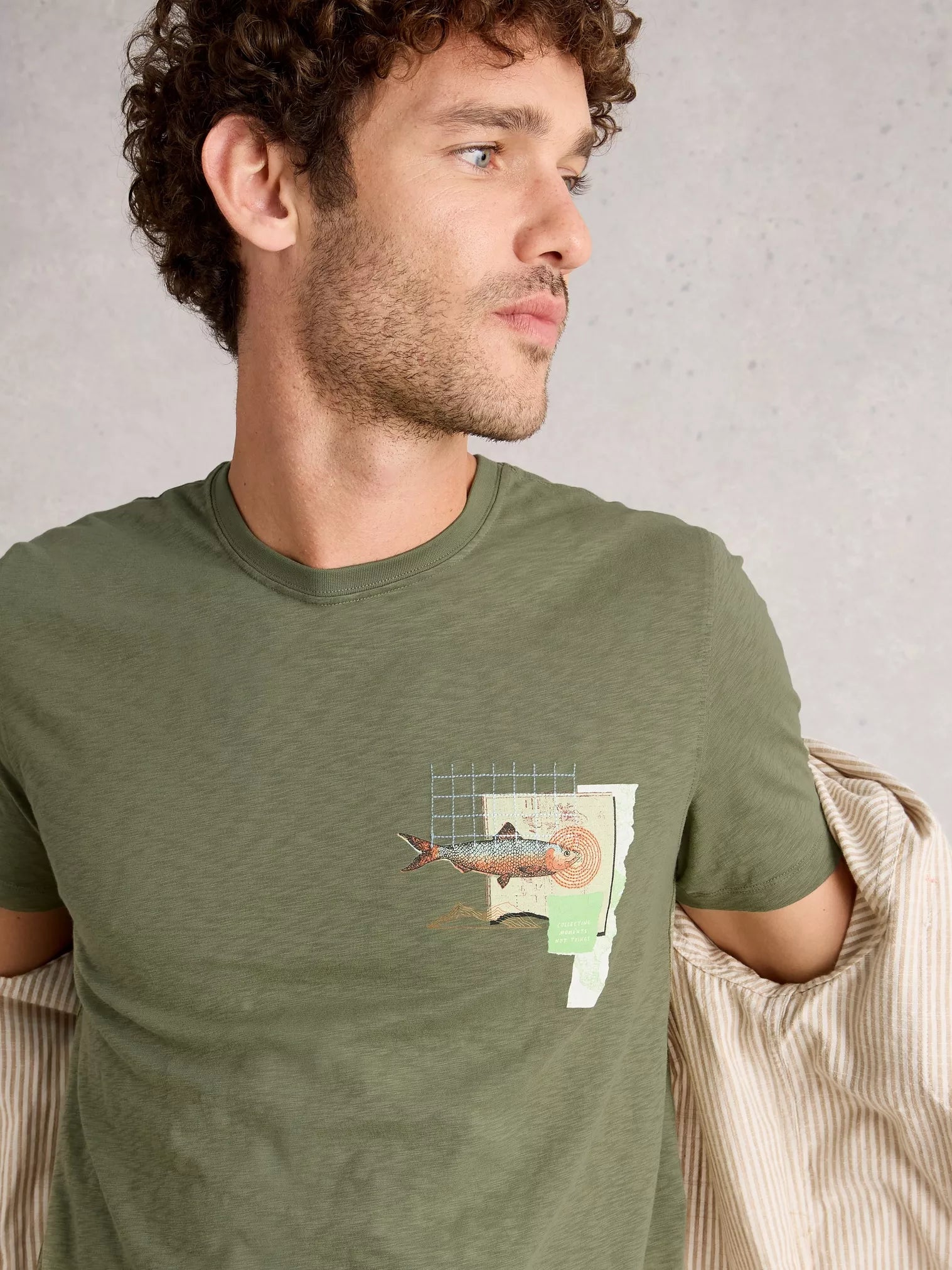 White Stuff Map Fishing T-Shirt