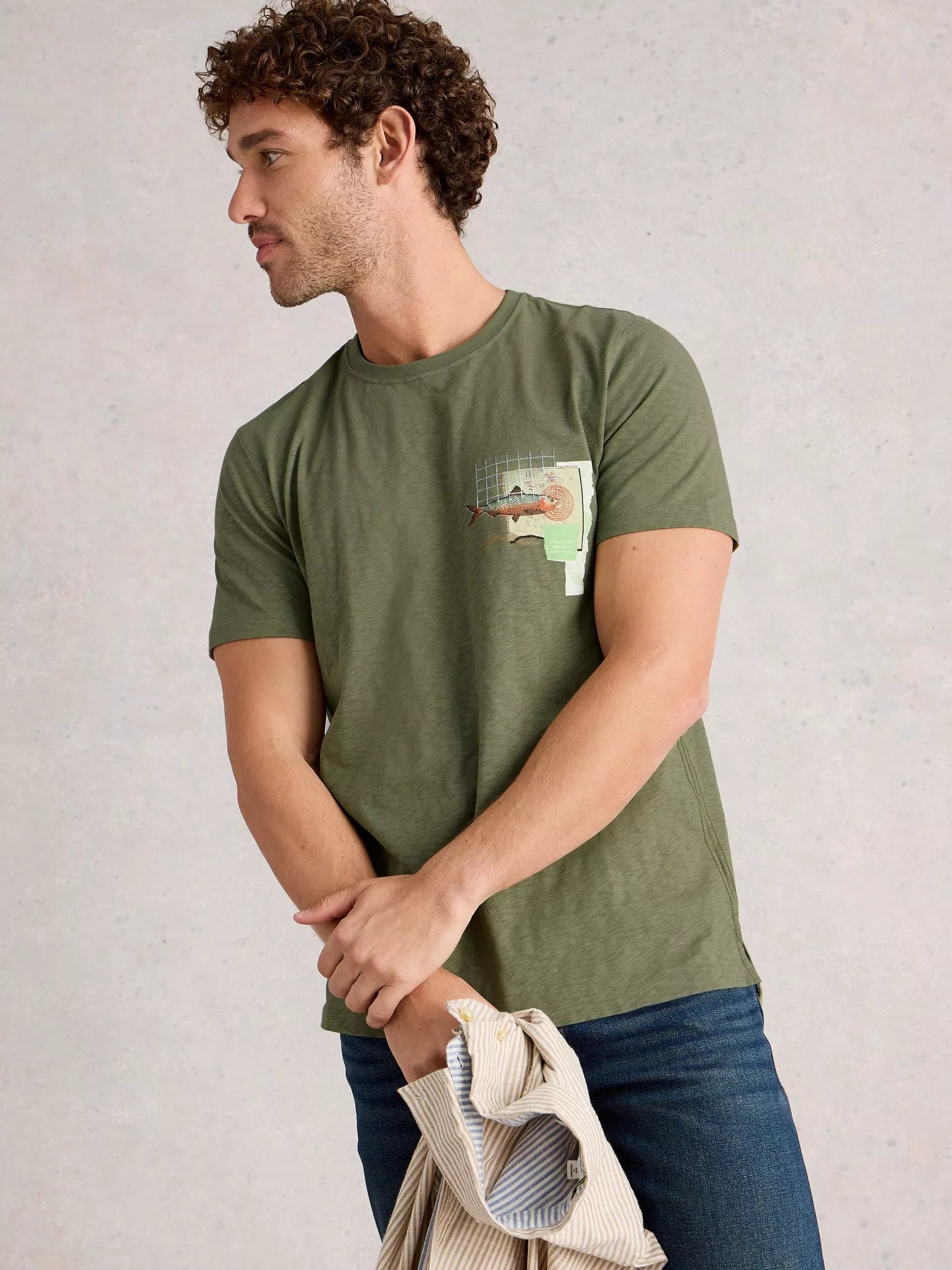 White Stuff Map Fishing T-Shirt