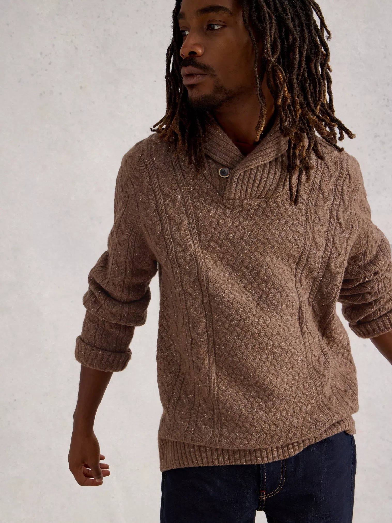 White Stuff Berkley Shawl Neck Knit