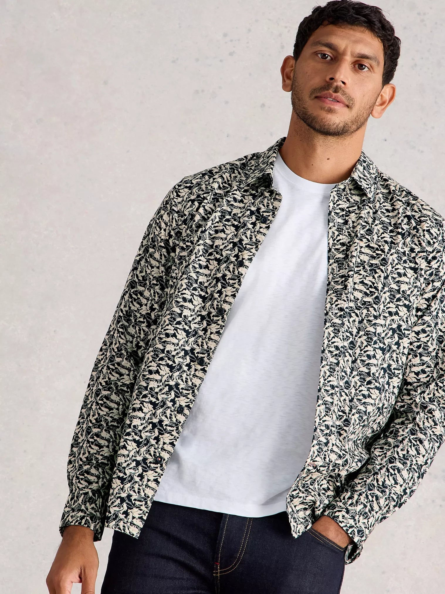 White Stuff Salcombe Fish Print Shirt
