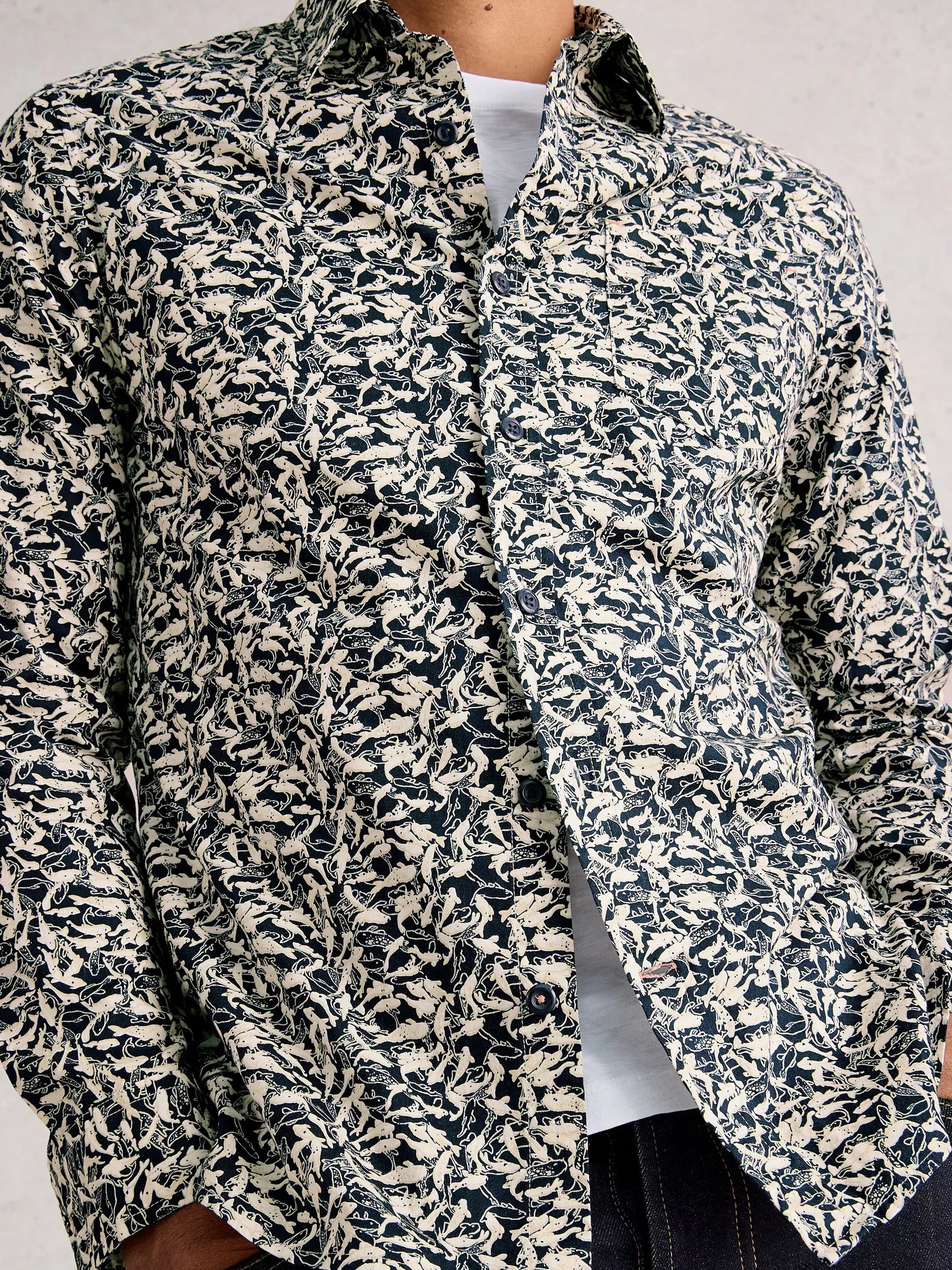 White Stuff Salcombe Fish Print Shirt