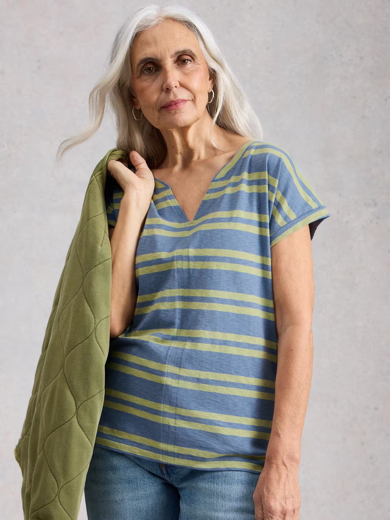 White Stuff Nelly Notch Stripe T-Shirt