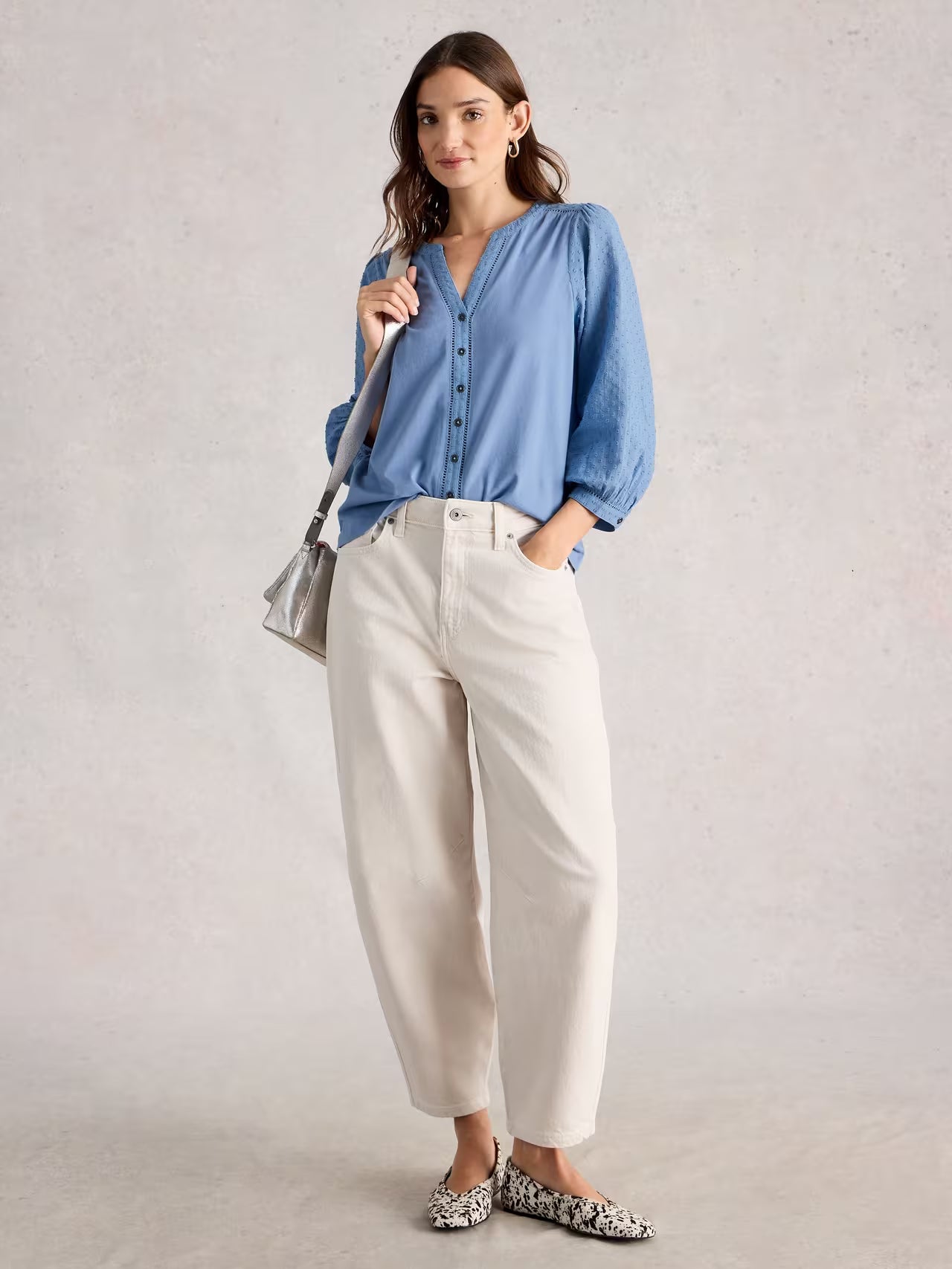 White Stuff Daisy Dobby Mix Top