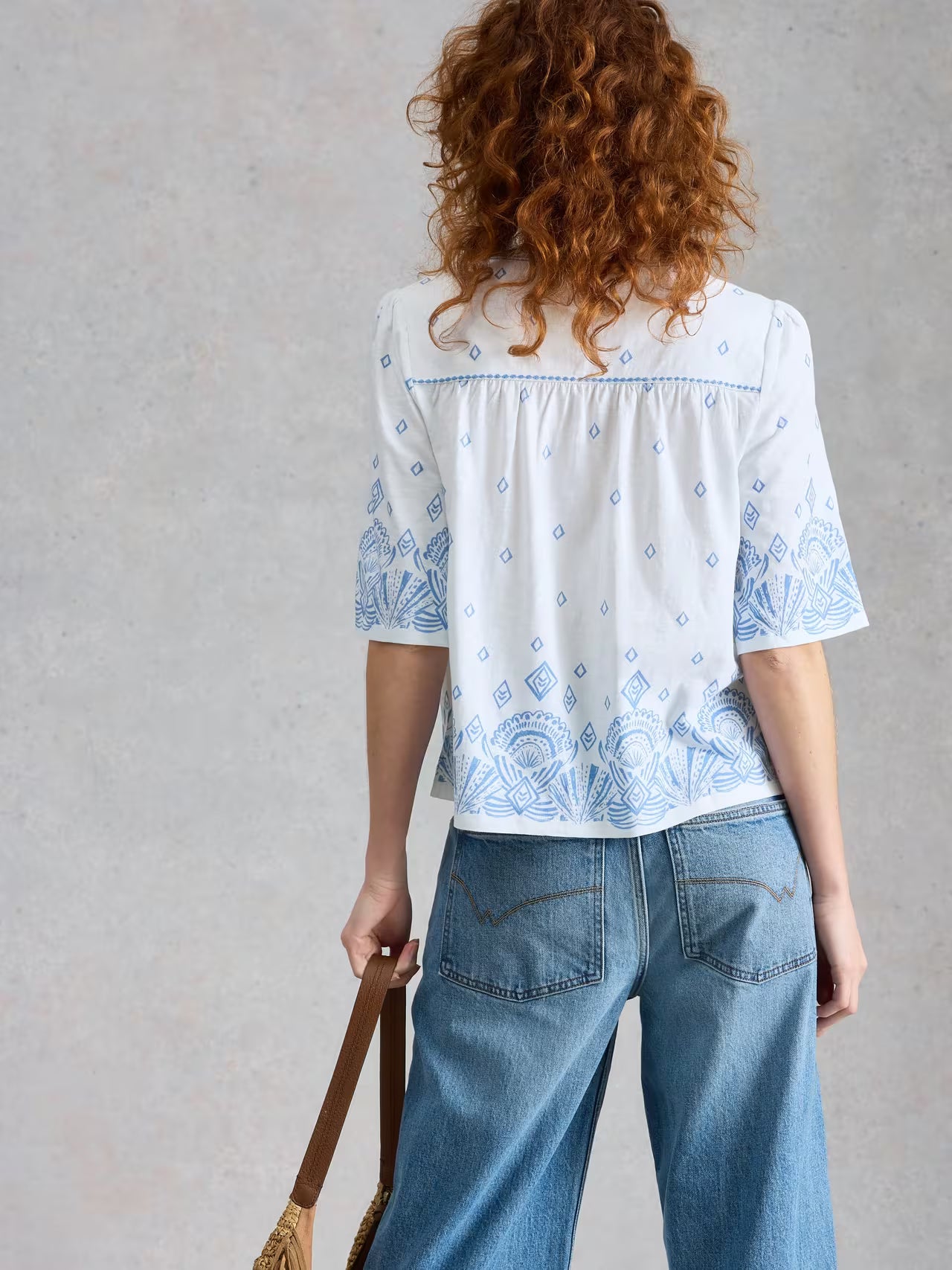 White Stuff Lizzie Border Embroidered Top