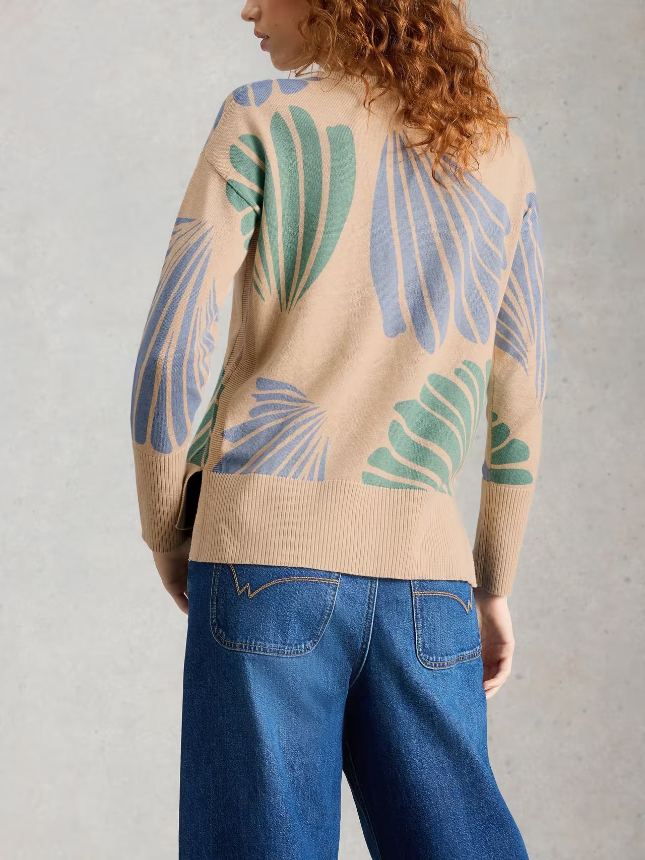 White Stuff Olive Printed Jumper