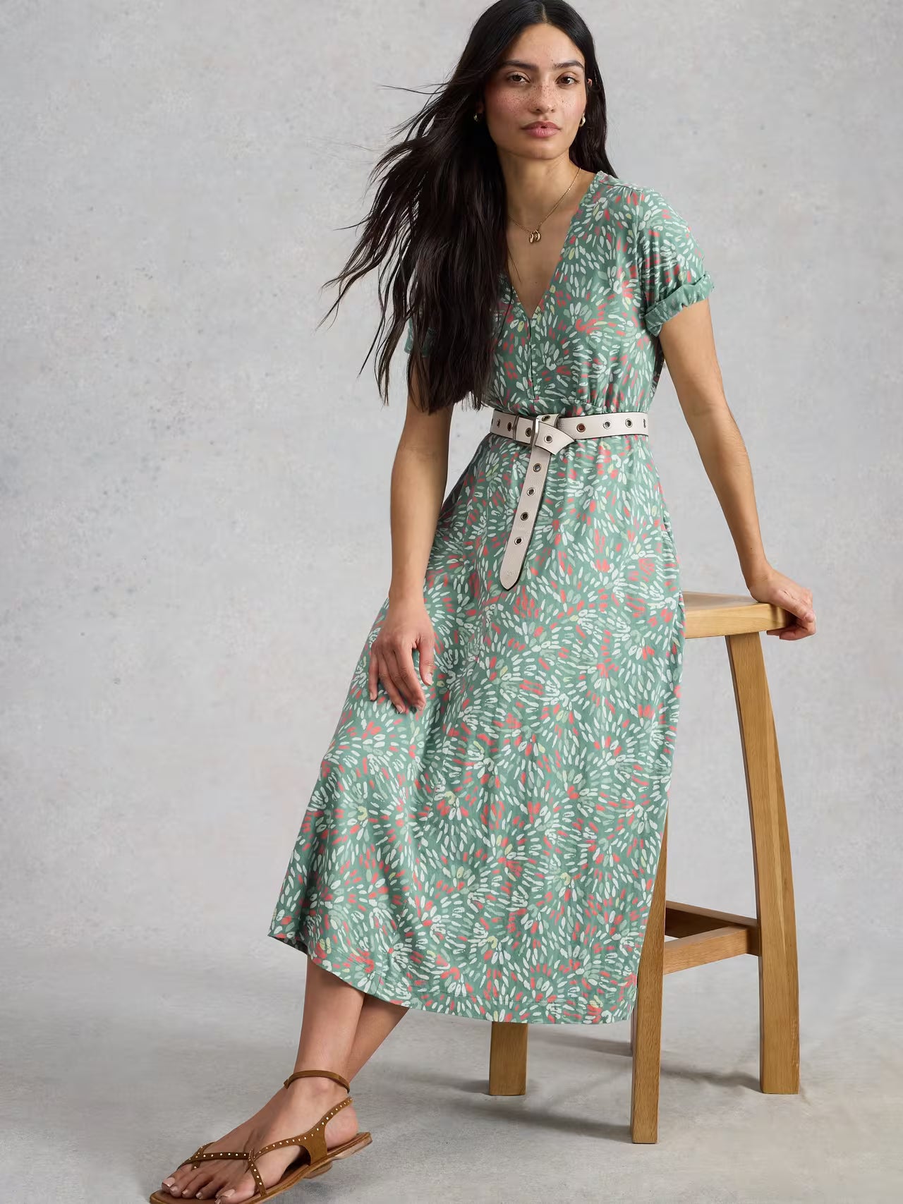 White Stuff Megan Jersey Short Sleeve Midi Dress