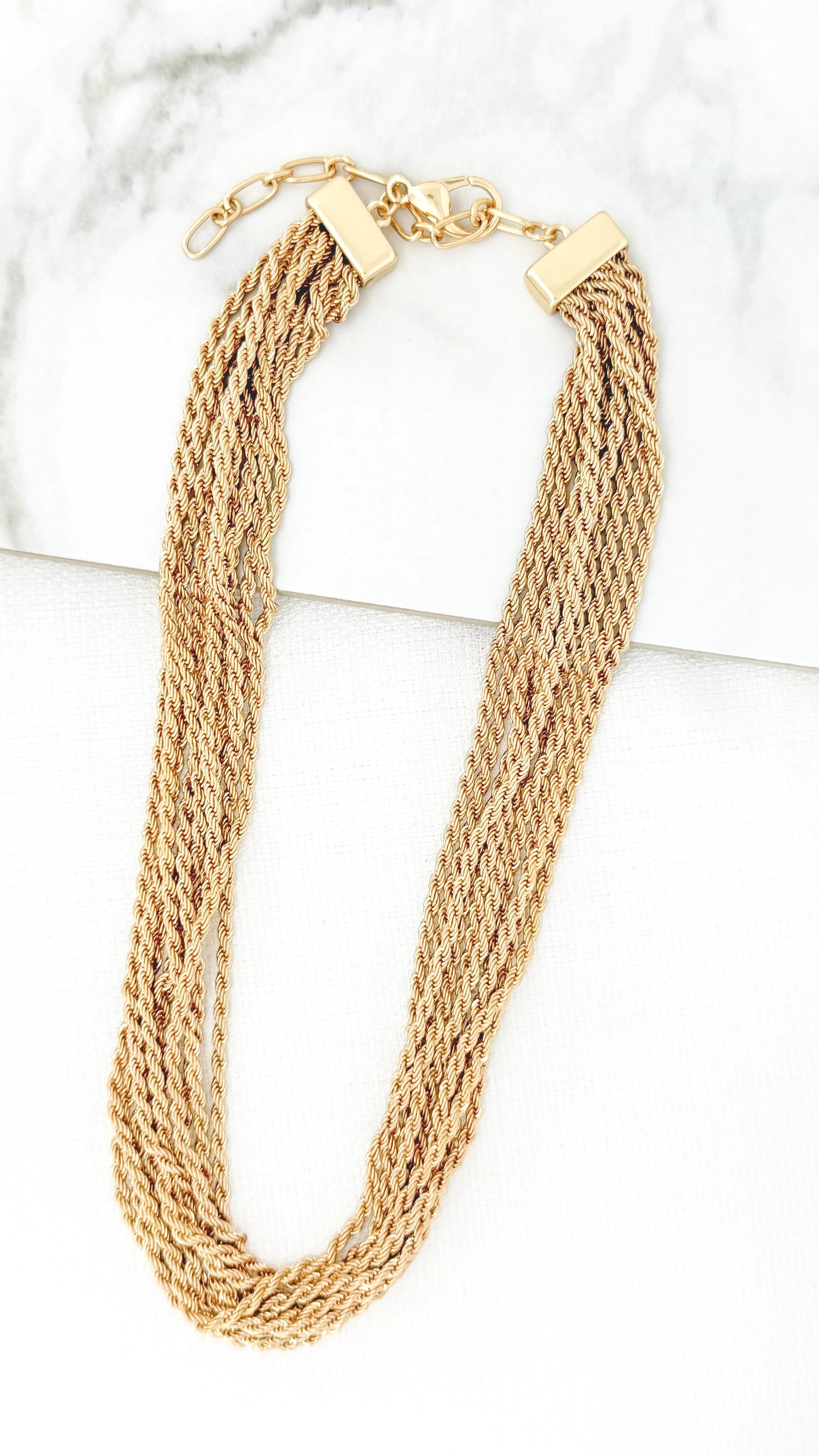 Envy Short Gold Multi Chain Necklace