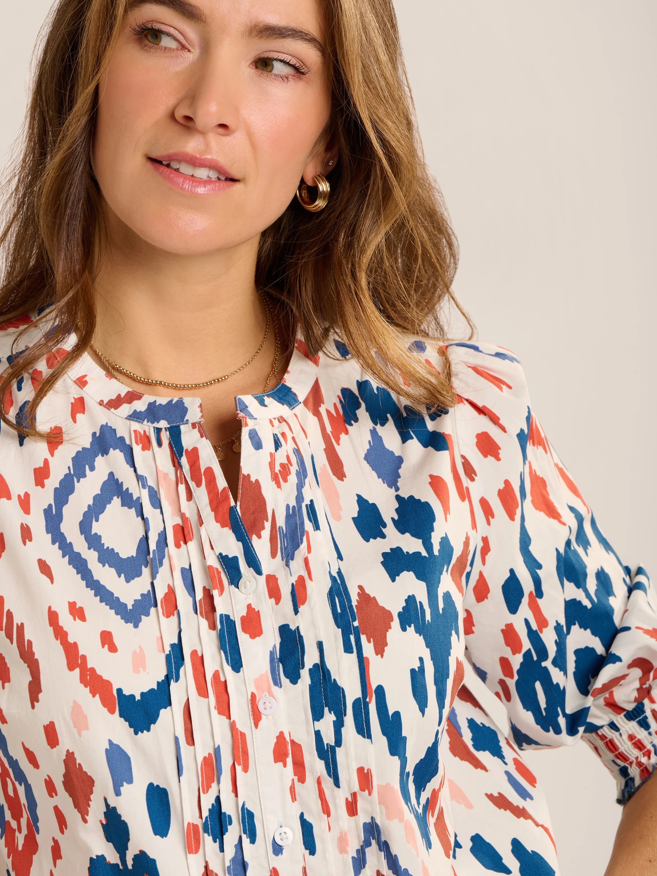 Brakeburn Yuki Ikat Printed Blouse