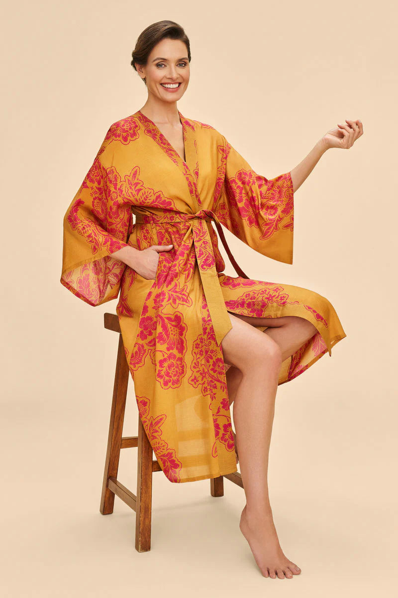 Powder Tapestry Kimono Gown
