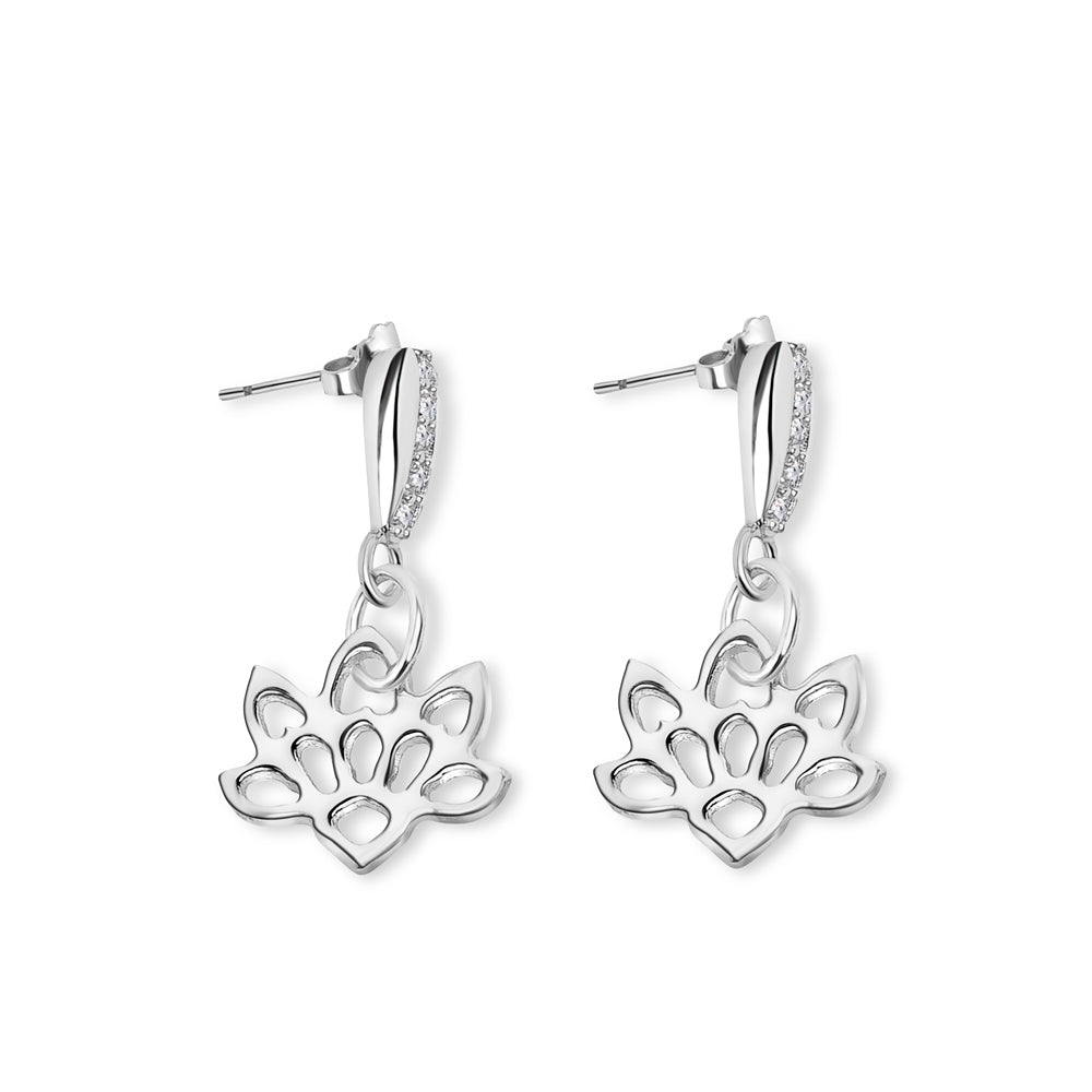 Newbridge Silverware Lotus Drop Earrings