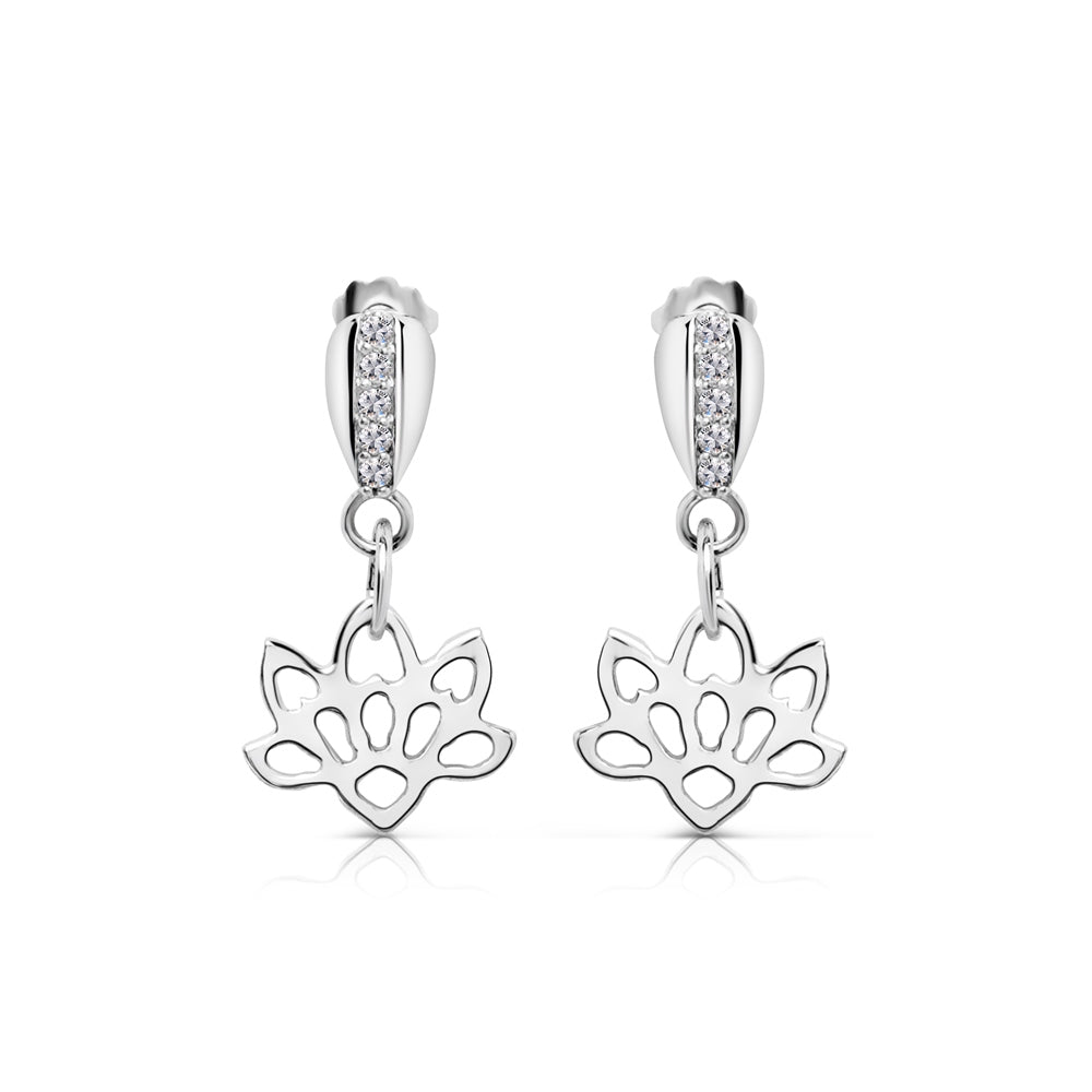 Newbridge Silverware Lotus Drop Earrings