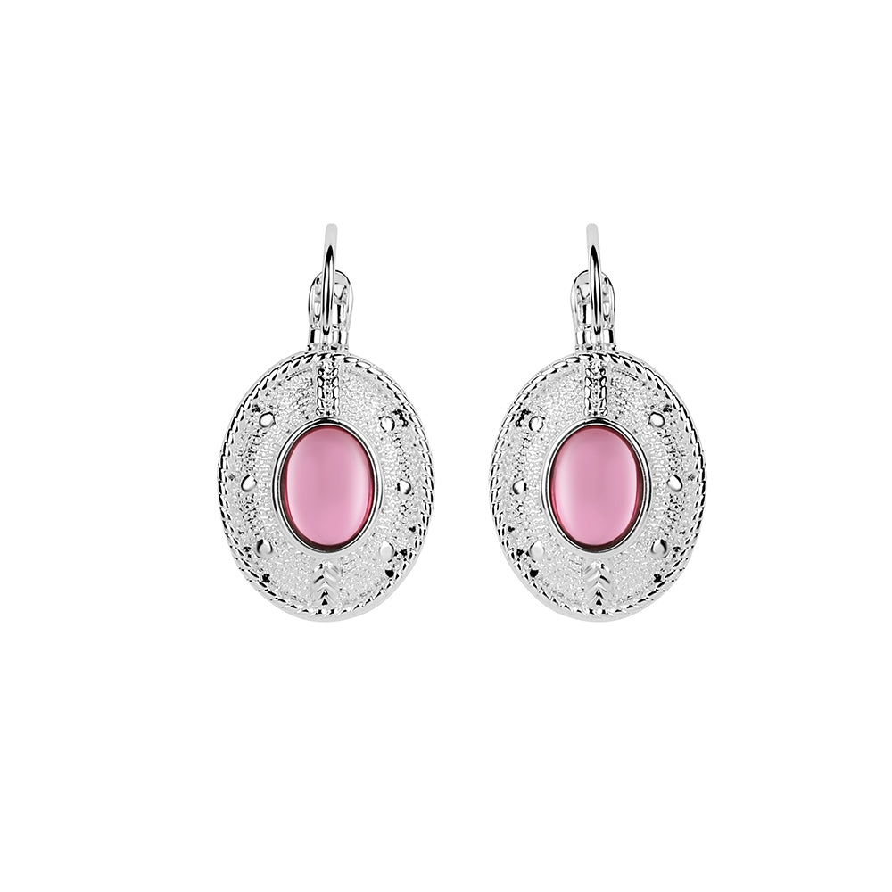 Newbridge Silverware Earrings with Pink Stone