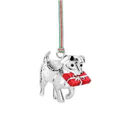 Newbridge Silverware | Dog with Gift Christmas Tree Decoration