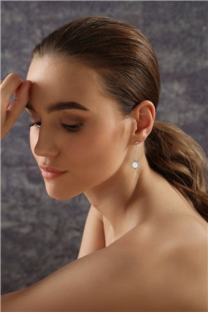 Newbridge Silverware Drop Earrings Clear Stone