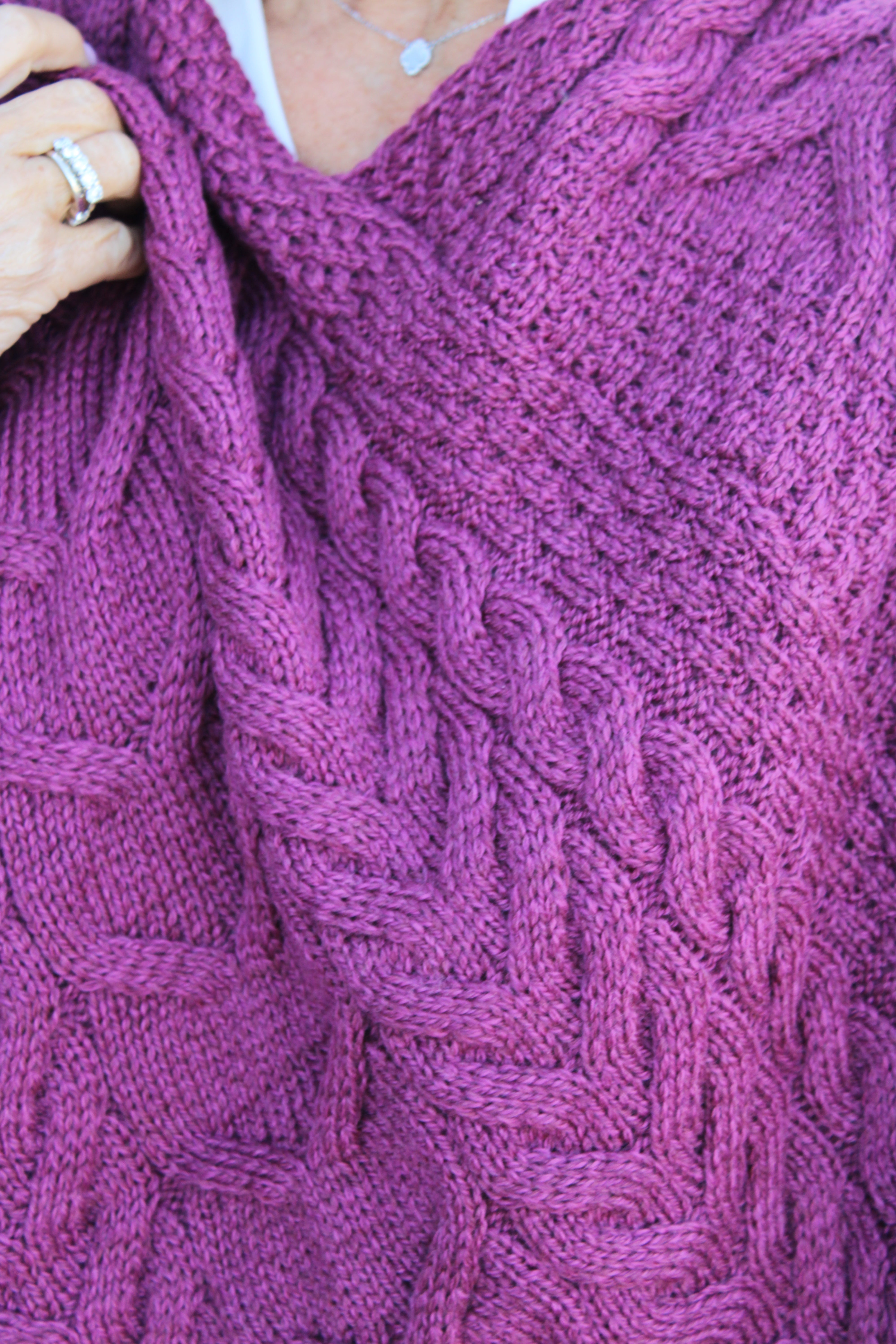 Merino Wool Triangular Poncho , Jam