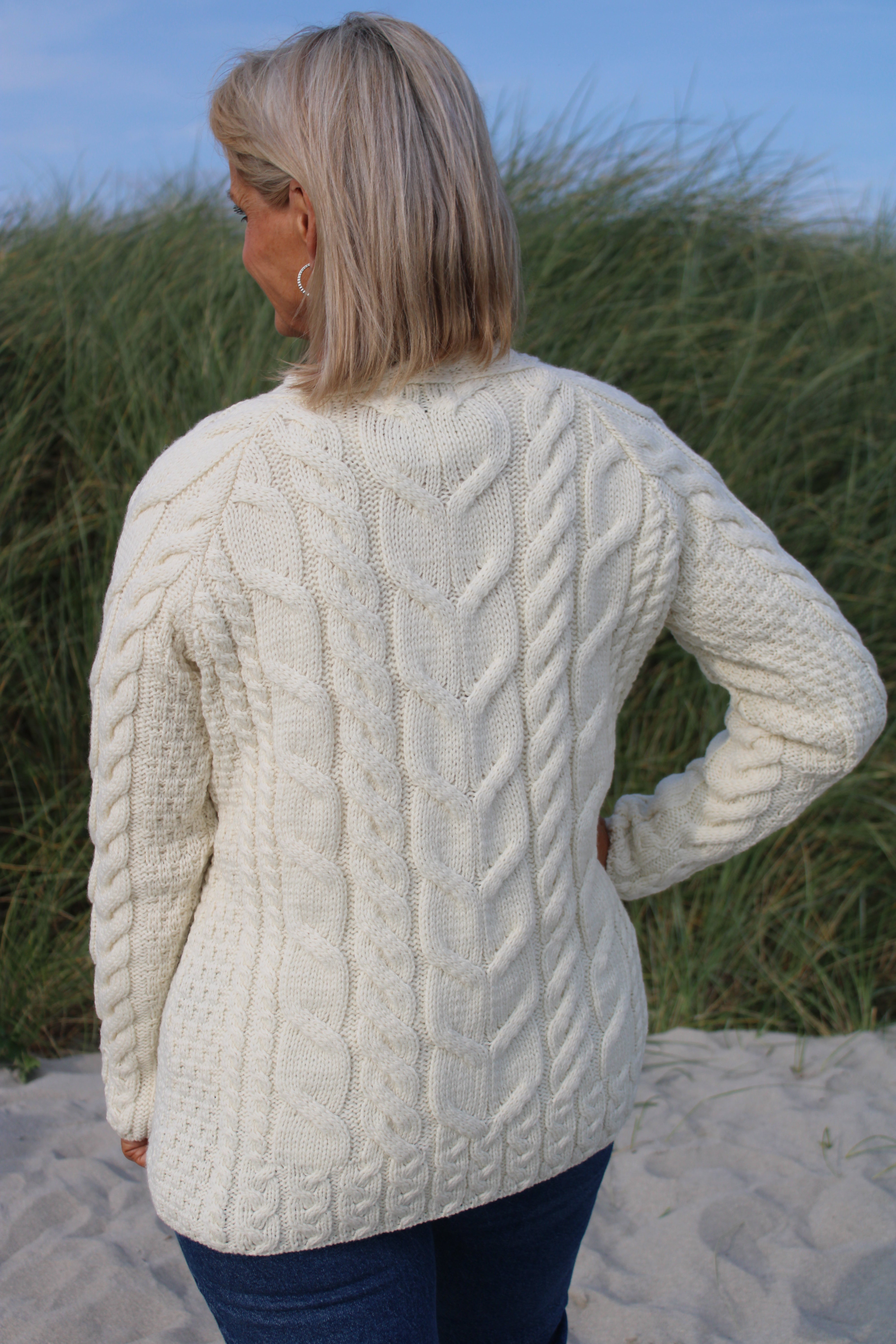Supersoft Cable Knit Raglan Sweater , Natural