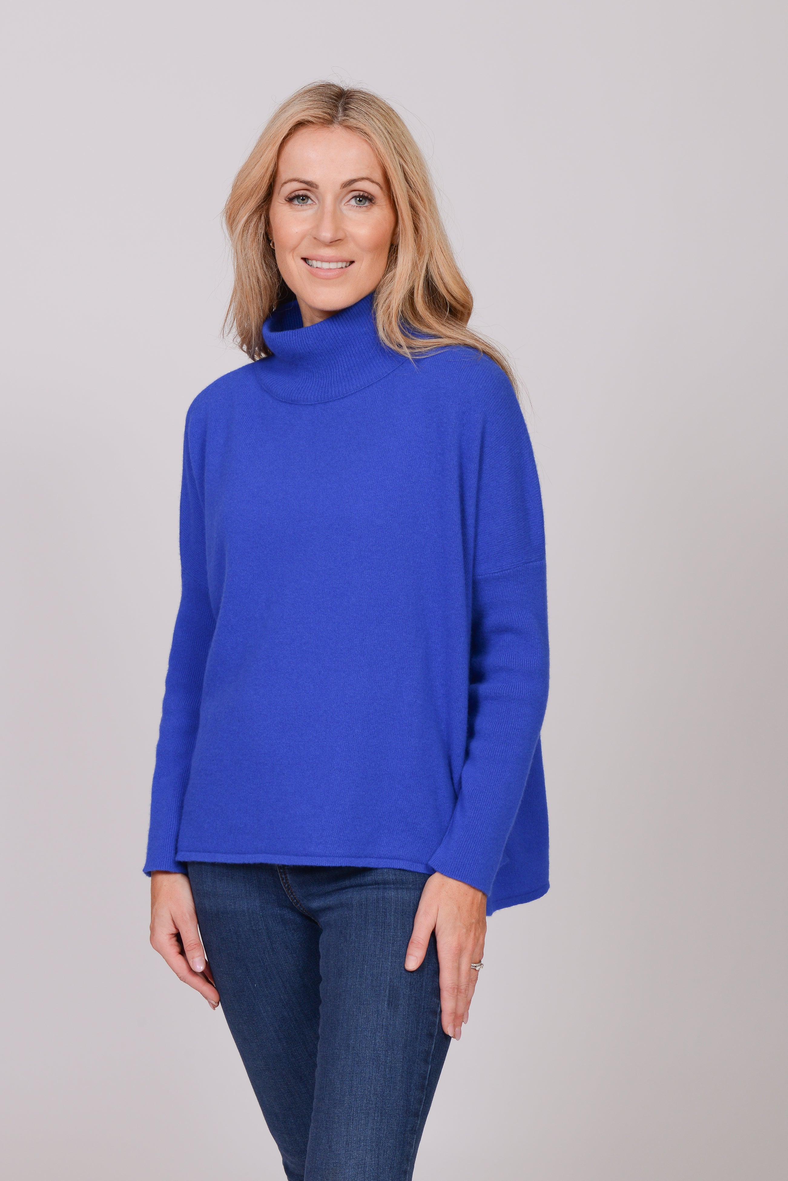 The Wool Co Cashmere Blend Knit , Royal Blue