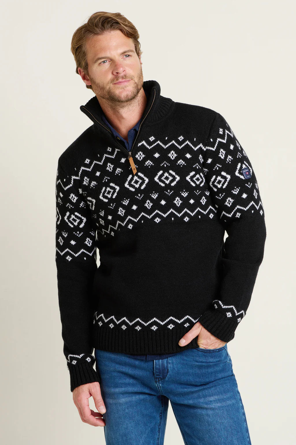 Brakeburn Fairisle Quarter Zip