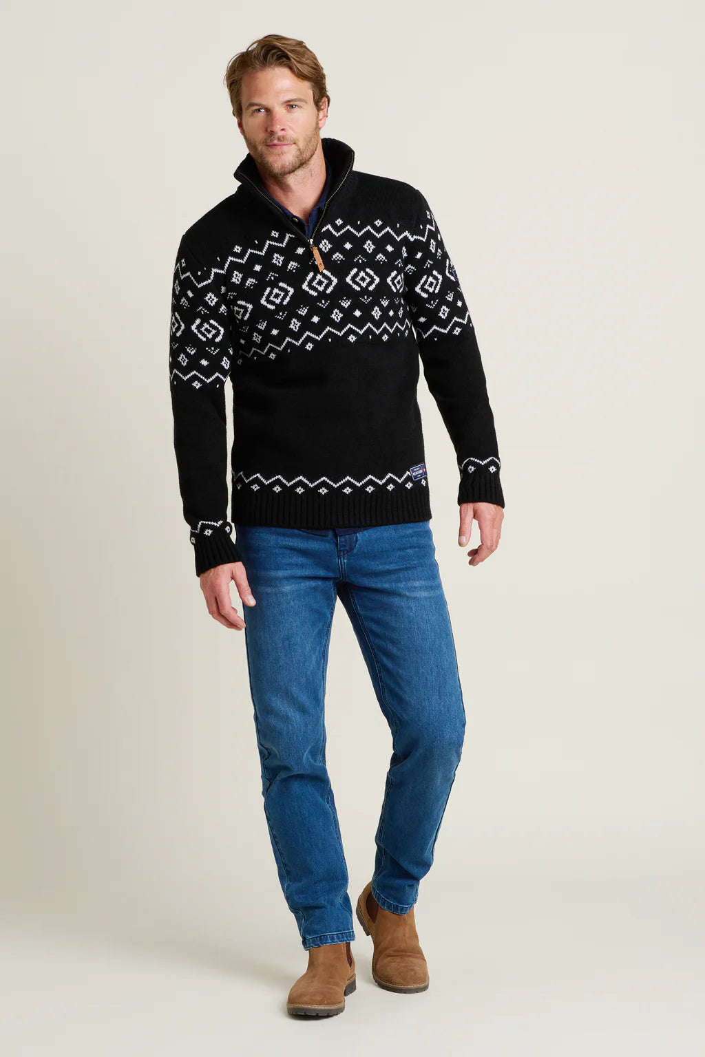 Brakeburn Fairisle Quarter Zip