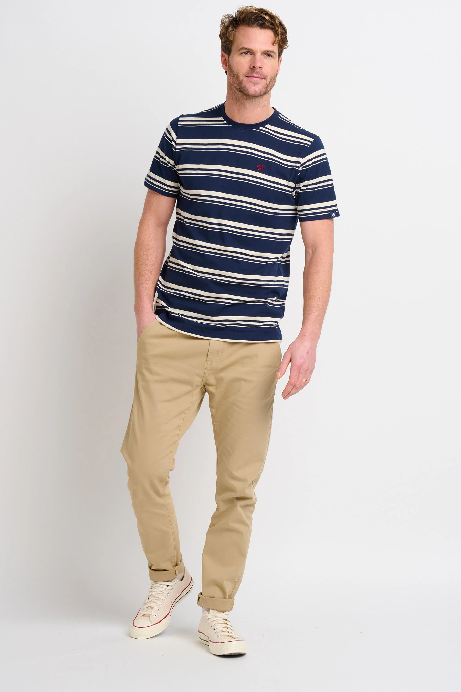 Brakeburn Navy Stripe T-Shirt