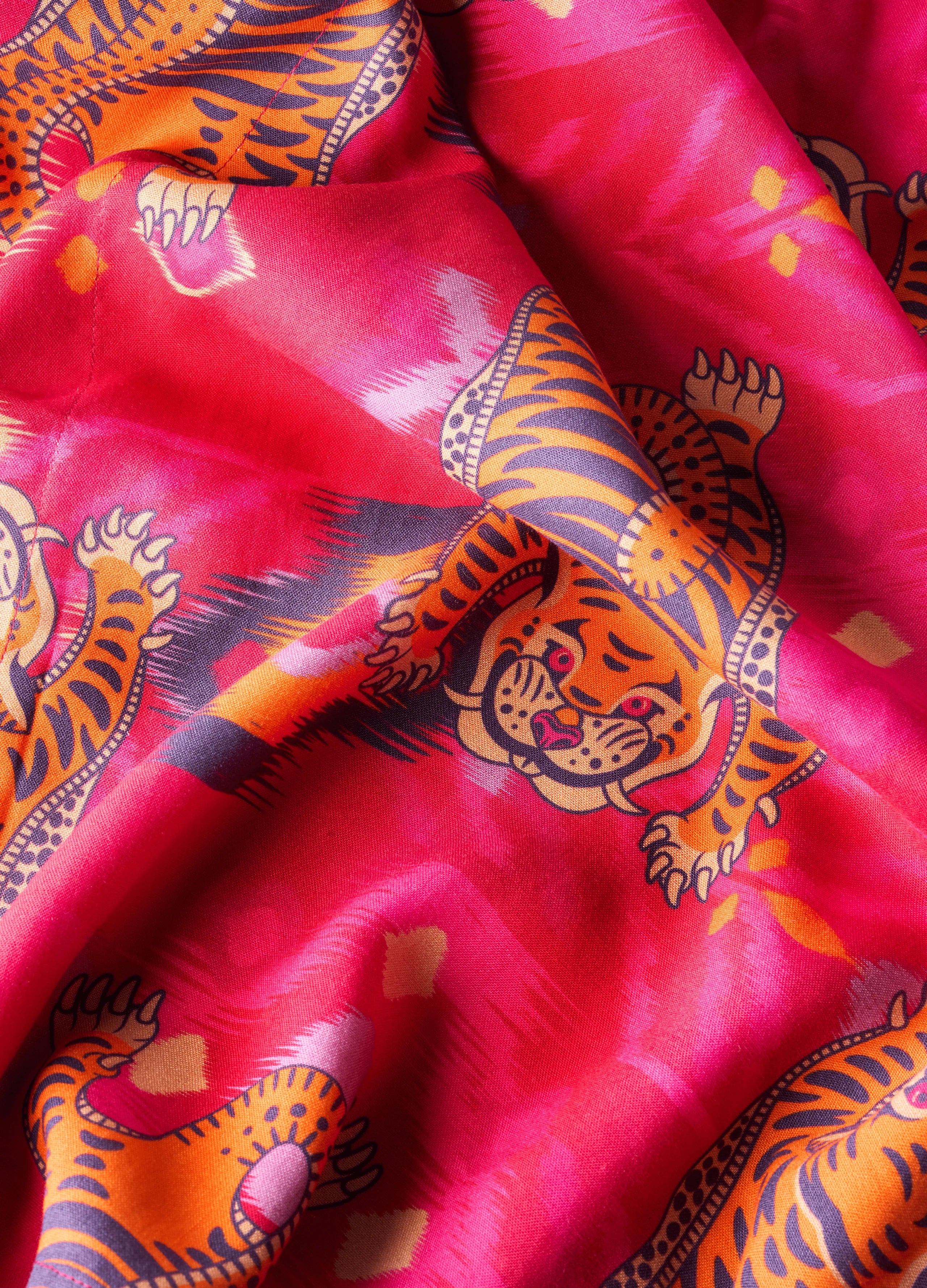 Powder Ikat Tiger Beach Cover Up