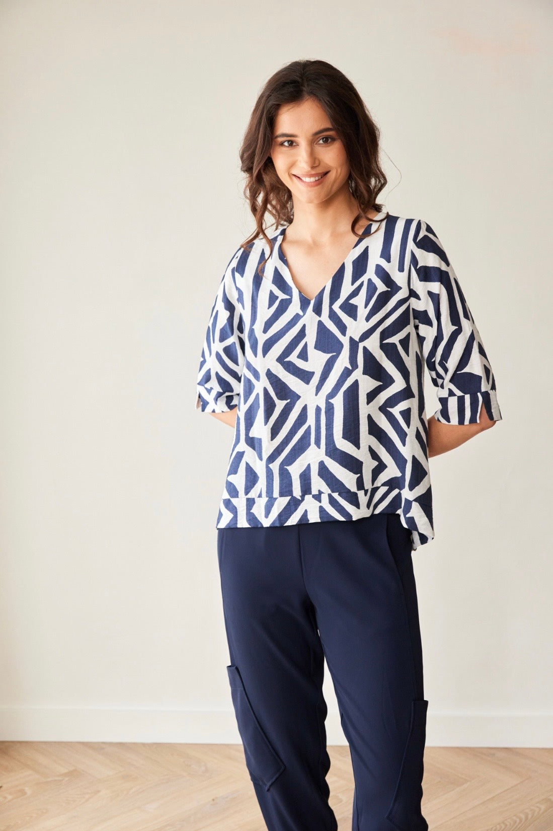 Peruzzi Geo Block Print Top