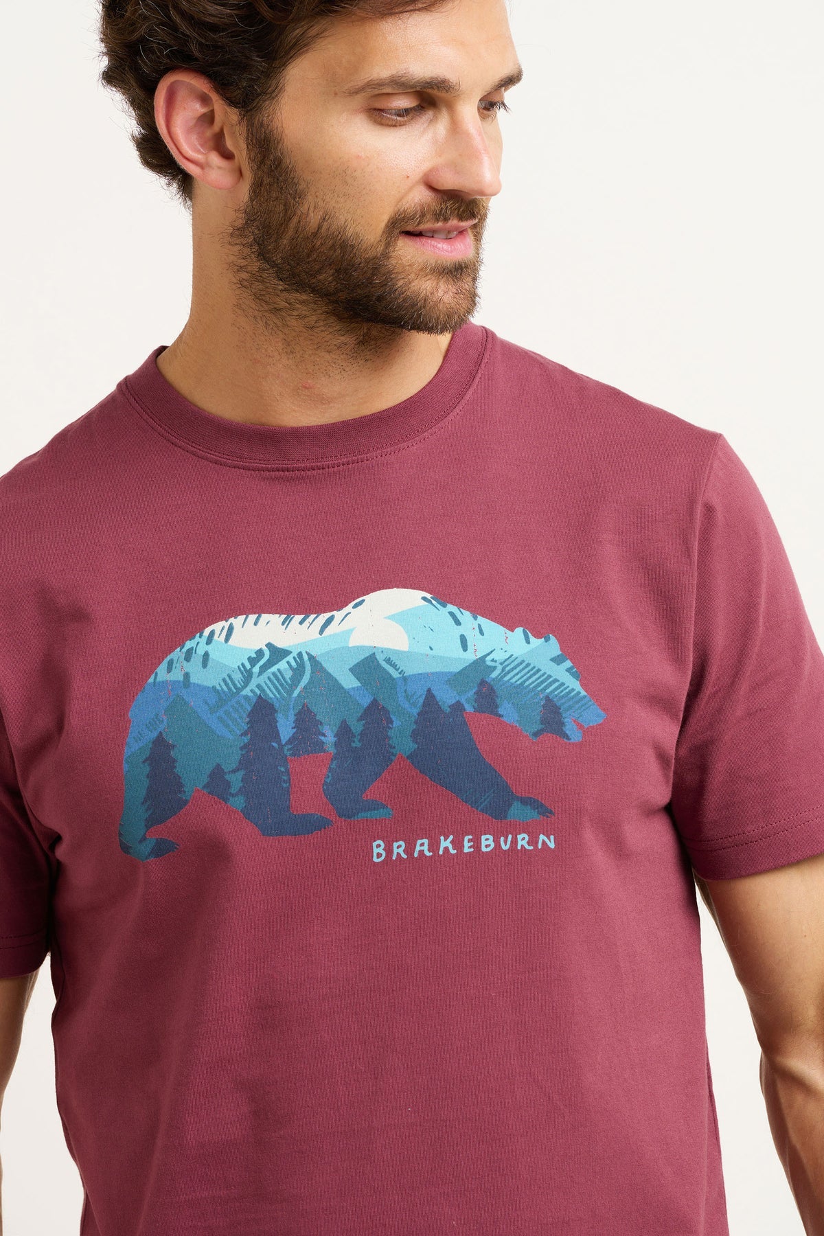 Brakeburn | Bear Tshirt | Burgundy