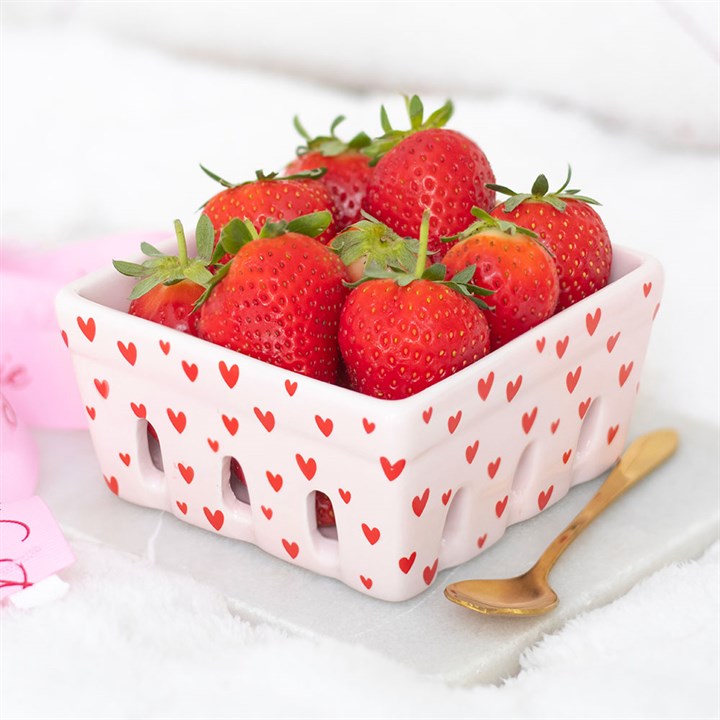 Pink Heart Berry Basket