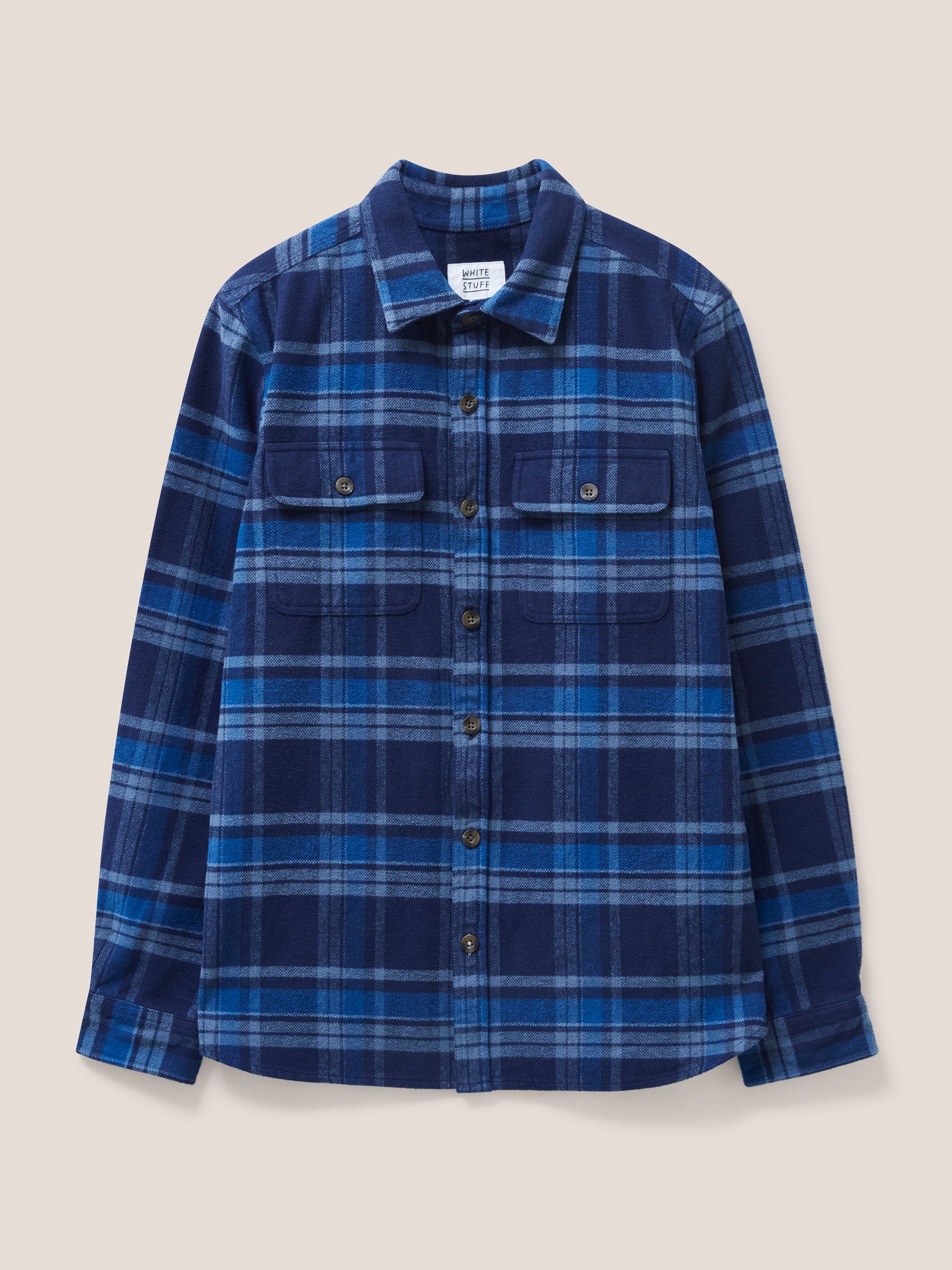 White Stuff Darwen Check Overshirt Dark Navy