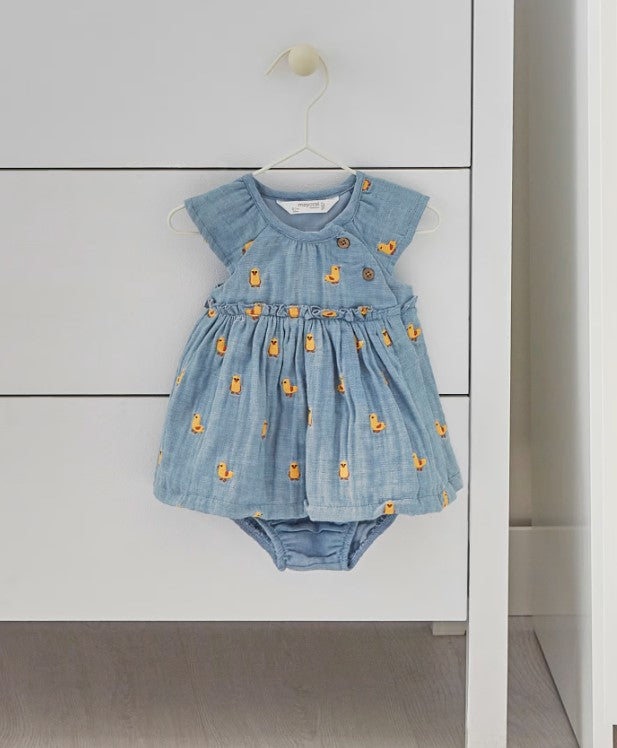 Mayoral Duck Dress w/ Headband , Denim