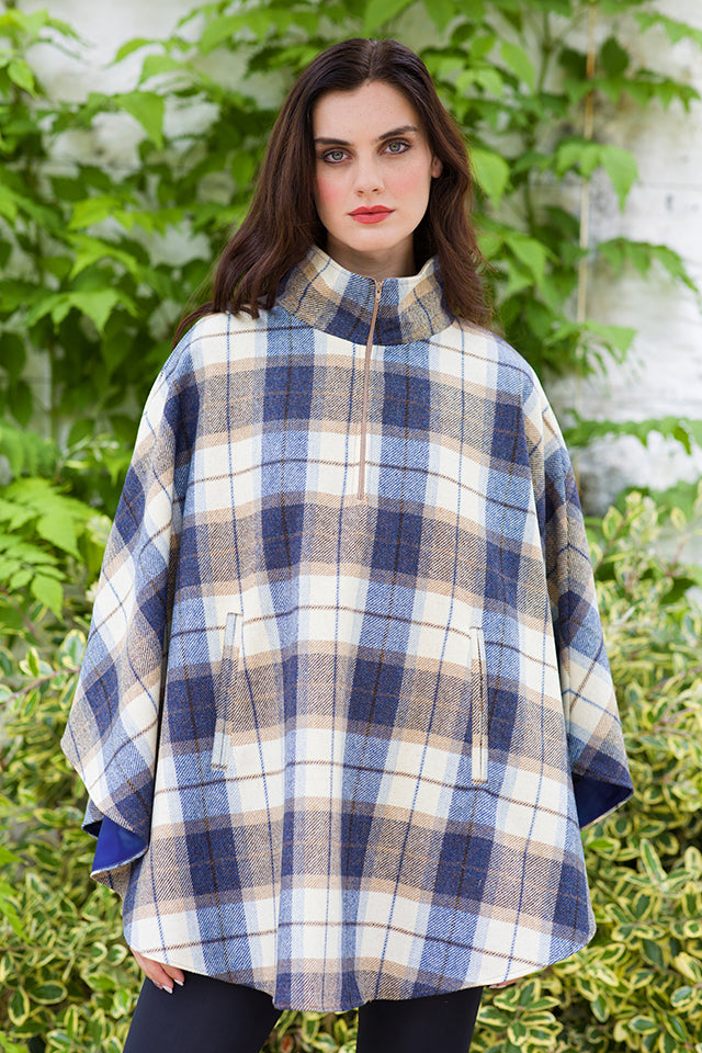 Mucros Weavers Half Zip Poncho